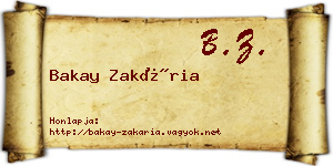 Bakay Zakária névjegykártya